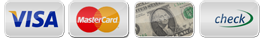 Visa, Mastercard, Cash, Check